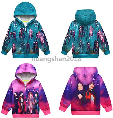 Buy Kids Descendants Hoodie Cosplay Costume Boy Girls Hooded Zipper Jacket Coat Tops • 13.99£