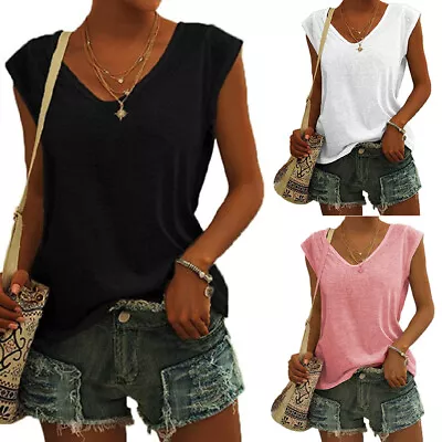 Buy Womens T Shirt Ladies Oversized Baggy Turn Up Batwing Loose V Neck Plus Size Top • 7.98£