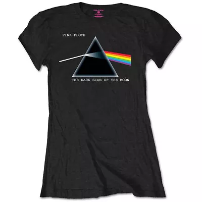 Buy Ladies Pink Floyd Dark Side Of The Moon Logo Official Tee T-Shirt Womens • 15.99£