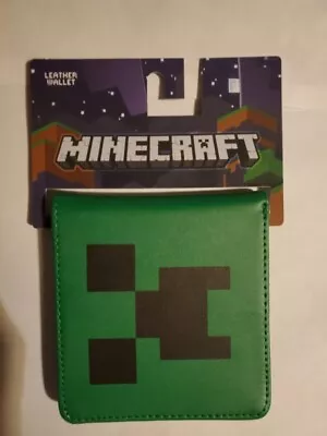 Buy Minecraft Creeper Leather Wallet (Brand New, Licensed Minecraft Merch) • 11.99£