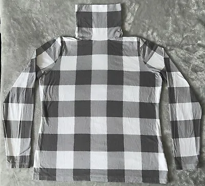 Buy Lands' End Shaped Fit Adult LG 14-16 Long Sleeve Turtleneck Grey Checkered Shirt • 12.82£