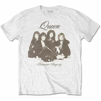 Buy QUEEN  - Unisex T- Shirt - Bohemian Rhapsody Portrait  - White Cotton  • 16.99£