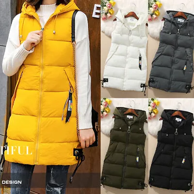 Buy Women Padded Jacket Body Warmer Quilted Up Waistcoat Soft Gilet Vest Winter Zip • 18.99£