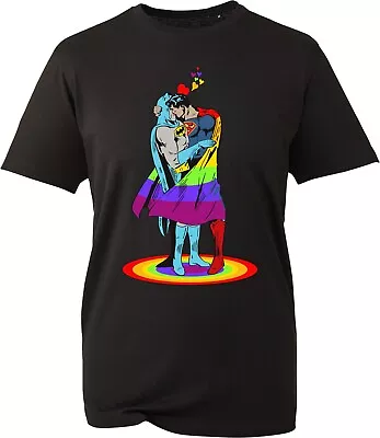 Buy Superheroes Making Love LGBT T-Shirt Funny Spoof Pride Month Gay Love Tee Top • 11.99£