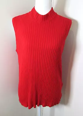 Buy M&S Red Smart Office Sleeveless Stretch Top Size 20 • 9.99£