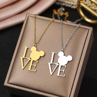 Buy Disney Mickey Mouse LOVE Necklace In Silver Or Gold • 8.45£