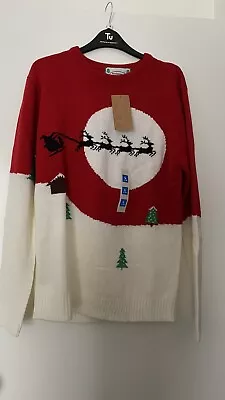 Buy New Tags NWT Christmas Xmas Red Jumper L Mens (or Could Fit Ladies) • 9.99£