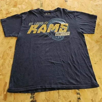 Buy Vintage American NFL T Shirt Blue Adult Large L Mens St Louis Rams Summer • 11.99£