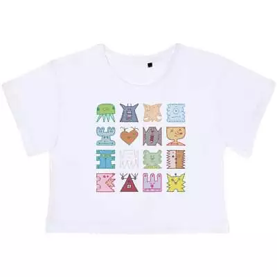 Buy 'funny Abstract Characters' Women's Cotton Crop Tops (CO042503) • 11.99£