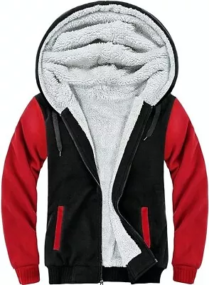 Buy Men's Hoodies Zip Up Fleece Jacket, L, Casual Sweatshirt Jackets Warm Thick • 9.99£