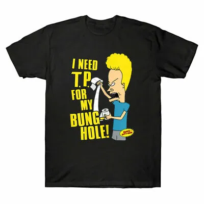 Buy Funny Men's I Graphic Cornholio T.P. Need Bung-Hole Butt-Head My For T-Shirt • 15.99£