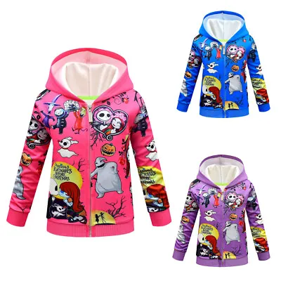 Buy Kids Boys Girls Nightmare Before Christmas Hoodie Pullover Sweatshirt 4-9 Years • 10.44£