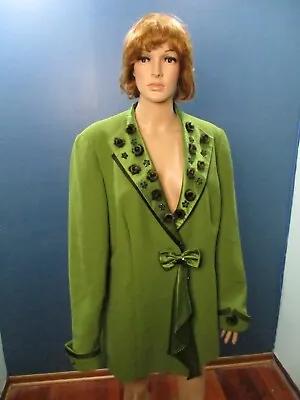 Buy Plus Size 18W Green Unique Lined Unisex Button Up MAD HATTER Coat Jacket MILANO • 16.09£