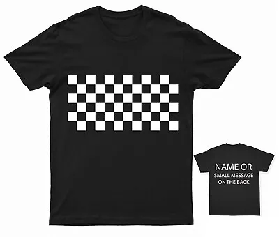 Buy Checkers Pattern Race Car Motorbike Skateboard Surfing Flag T-Shirt • 12.95£