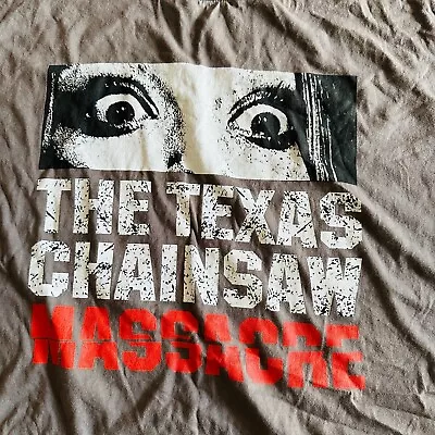 Buy Texas Chainsaw Massacre Movie Film Promo Grey Brown Gildan Tee T-Shirt Mens 2XL • 31.57£