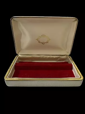 Buy Vintage Jewellery Box Hard Shell Cover With Red Velvet Lining • 28.15£