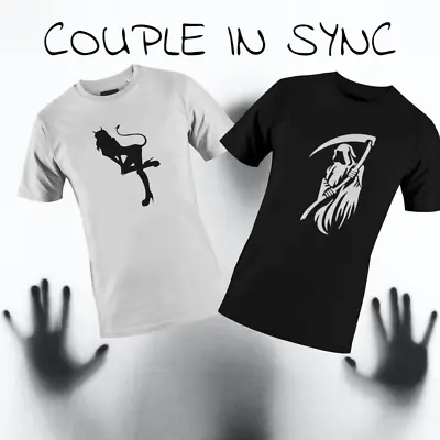 Buy Couple Matching Tee Shirts Gothic Valentines Gift T-shirt Tops  Couples BF & GF • 9.99£