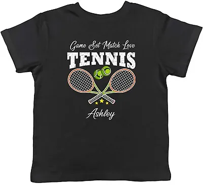 Buy Personalised Game Set Match Love Tennis Sports Children T-Shirt Boys Girls Gift • 5.99£
