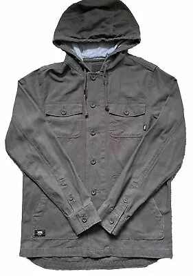 Buy VANS Mens Canvas Jacket Size Small / S Button Up Grey Oversized Fit VGC • 17.99£
