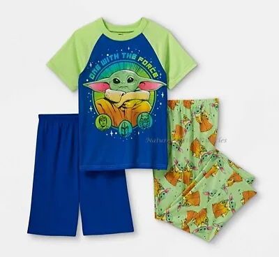 Buy Baby Yoda Pajamas Boys Size 12 14 Star Wars Mandalorian Shirt Shorts Pants Set • 23.55£