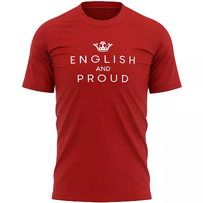 Buy English And Proud Crown Mens T Shirt Shirt Gifting St George's Day Him Flag 2... • 14.99£