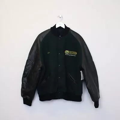 Buy Vintage DeLong Varsity Jacket In Black And Green. Best Fits XXL • 24£