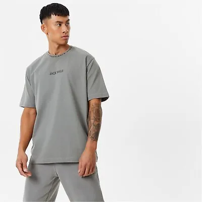 Buy Jack Wills Jacquard T Shirt Mens Gents Regular Fit Tee Top Crew Neck Cotton • 20£