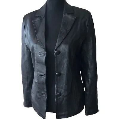 Buy Gypsy Piel Genuine Leather Button Front Jacket Womens 38/6 • 61.75£