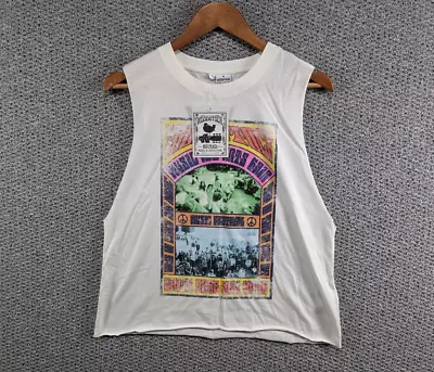 Buy Official Woodstock Festival 2016 Women's White Graphic Print Rock T-shirt Vest S • 27.50£