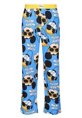 Buy Disney Mens Lounge Pants Adults Cotton Blue Mickey And Donald Printed Pyjamas • 15.99£