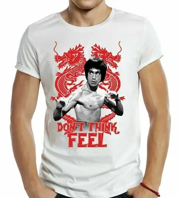 Buy Bruce Lee T-shirt Don't Think Feel Dragon Unofficial Enter The Dragon Fight • 5.99£