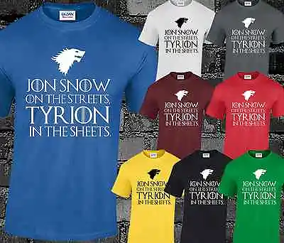 Buy Mens T Shirt Jon Snow On The Streets Tyrion Lannister Stark Khaleesi Top • 8.99£