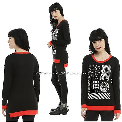 Buy  Licensed 21 Twenty One Pilots Band Red Trim Pullover Intarsia Sweater JRS M-2X • 33.03£
