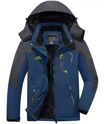 Buy Men's Waterproof Ski Jacket Winter Outdoor Snow Jacket Thermal Fleece Lined Coat • 59.98£