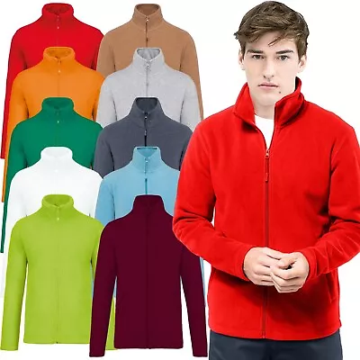 Buy Mens Fleece Jacket Plain Full Zip Up Heavy Outdoor Warm Polar Work Anti Pill Top • 11.94£