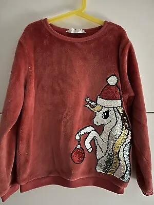 Buy H&M Unicorn Sequin Christmas Jumper    Age 8-10 • 4£