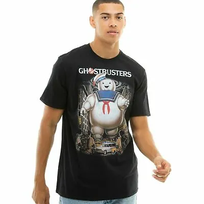 Buy Ghostbusters Mens T-shirt Stay Puft Marshmallow Man Black S-XXL Official • 13.99£