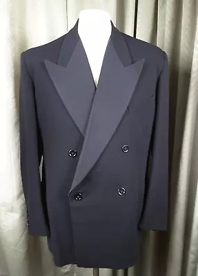 Buy Vintage 50s Bespoke Wool Dinner  Evening Black Jacket 38-40  Double Breasted • 65£