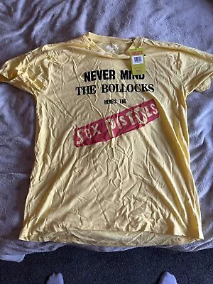 Buy Sex Pistols T Shirt Never Mind The Bollocks Official Album Cover Punk Yellow New • 8.50£