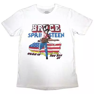 Buy Bruce Springsteen 'Born In The USA 85' White T Shirt - NEW • 15.49£