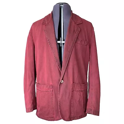 Buy United Colors Of Benetton Blazer Jacket Type Denimes Red Denim Men's Large 44in • 39.95£