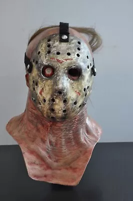 Buy Friday The 13th Jason Voorhees Latex & Hockey Mask Custom Signed With T- Shirt • 499.99£