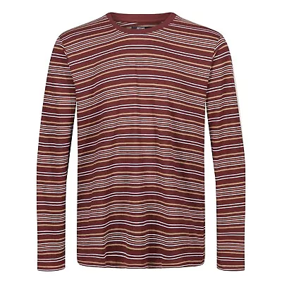 Buy Mens T Shirts Long Sleeve Round Crew Neck Stripe Cotton Tee Plain Casual Top • 6.99£