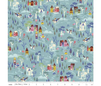 Buy Riley Blake Beauty And The Beast French Countryside Blue 100% Cotton • 8.25£