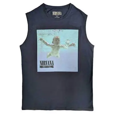 Buy Nirvana Tank Top Muscle T Shirt Nevermind Album Band Logo Official Unisex Navy • 15.95£