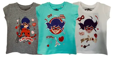 Buy Miraculous Ladybug Girls T-Shirt Character Print Cotton Summer Short Sleeves Top • 3.99£