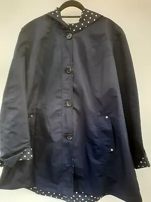 Buy Centigrade Outerwear Hooded Jacket. Reversable . Navy/navy White Polka Dot, L, • 5£