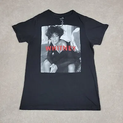 Buy Whitney Houston Shirt Womens Small Black Spellout Photo Graphic Logo Sing Merch • 9.62£