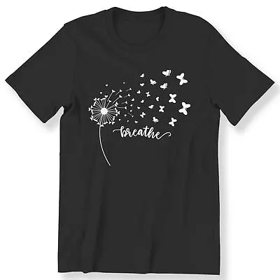 Buy Breathe Dandelion Butterfly Men's Ladies T-shirt Butterfly Heart Slogan T-shirt • 12.99£