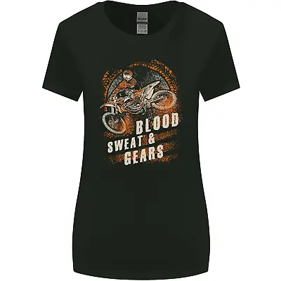 Buy Blood Sweat And Gears Motocross Dirt Bike Womens Wider Cut T-Shirt • 9.99£